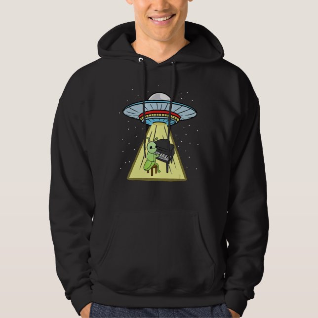 Sudadera Jugador De Piano De Grasshopper Ufo Abducción (Anverso)