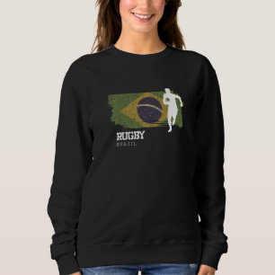 Sudadera Jugador de Rugby Bandera de Brasil Pelota Deportes