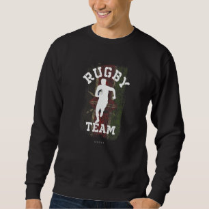 Sudadera Jugador de Rugby Kenia Bandera Balón de Deportes R