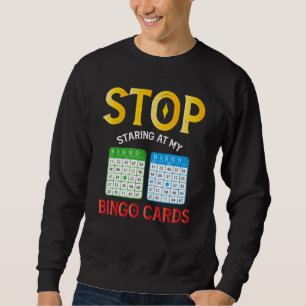 Sudadera Jugador de tarjetas de bingo Humor juego de suerte
