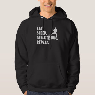 Sudadera Jugador de tenis de mesa de repetición de la mesa