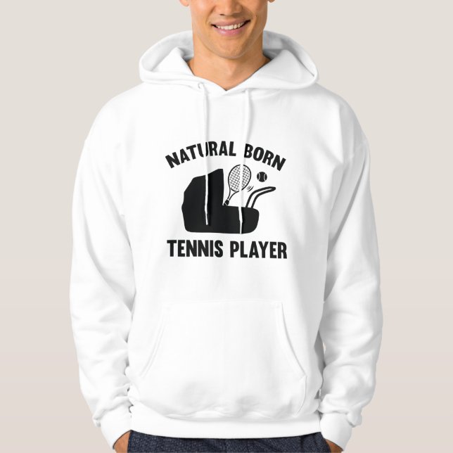 Sudadera Jugador de Tenis Nacido por Naturaleza Natural (Anverso)