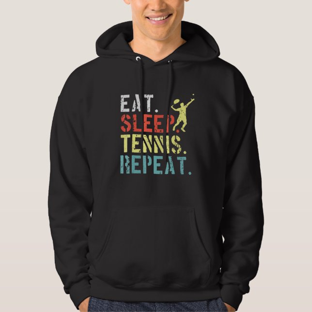 Sudadera Jugador de tenis retro Jugador de deportes come el (Anverso)