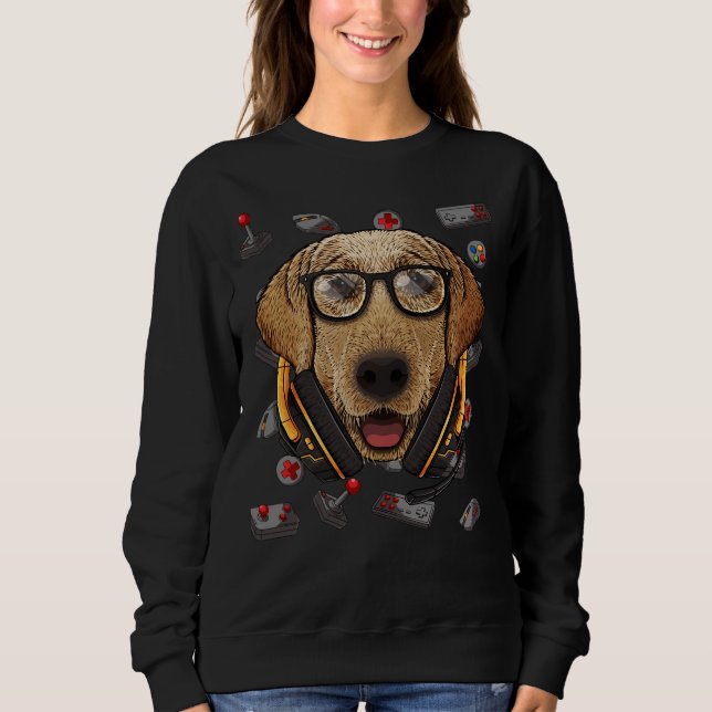 Sudadera Jugador de videojuegos de Gamer Labrador Retriever (Anverso)