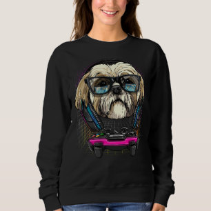 Sudadera Jugador de videojuegos Shih Tzu de juegos de azar