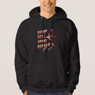 Sudadera Jugador de voleibol Bump Set Spike Repetir el día