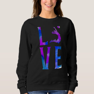 Sudadera Jugador de voleibol equipo Watercolor Vintage Love