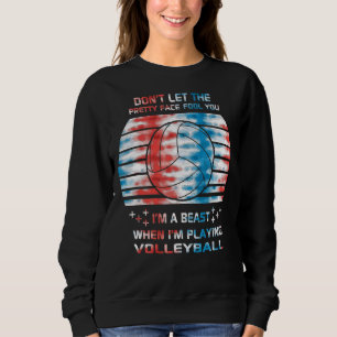 Sudadera Jugador de voleibol no deja que el Bonito enfrente