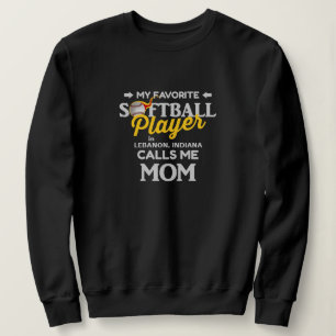 Sudadera Jugador favorito de mamá de Softball Negro person