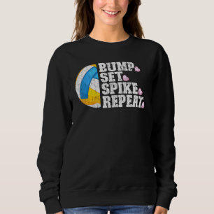 Sudadera Jugador gráfico de voleibol de repetición de Spike