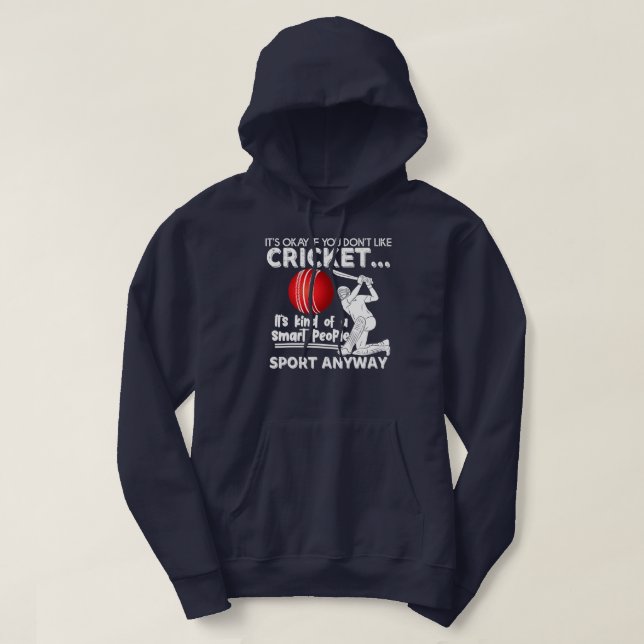 Sudadera Jugador inteligente divertido de cricket  (Diseño del anverso)