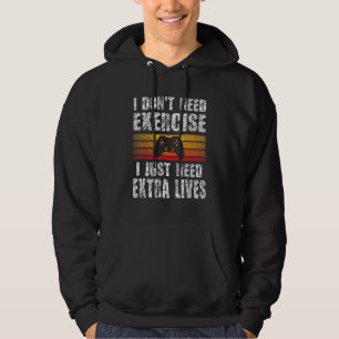 Sudadera Jugador No Necesito Ejercicio Vidas Extra Chicos A