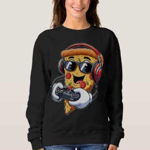 Sudadera Jugador Pizza Videojuegos Chico Entusiasta Jugador