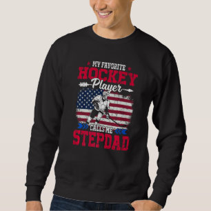 Sudadera Jugador Retro de Hockey de Bandera de Usa Me Llama