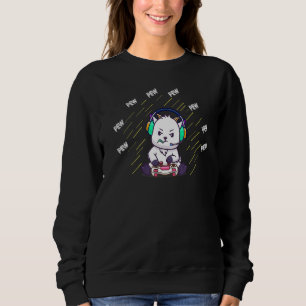 Sudadera Jugadores de juegos de eslogan de Cute Pew Gamer