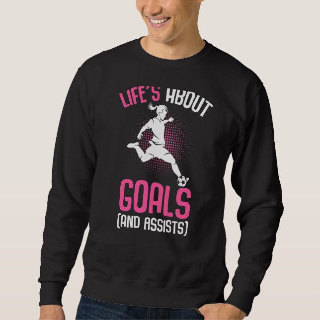 Sudadera Jugadores jóvenes Chicas de fútbol sobre objetivos (Anverso)