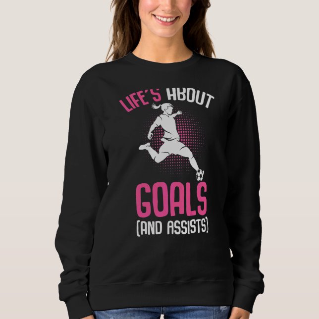Sudadera Jugadores jóvenes Chicas de fútbol sobre objetivos (Anverso)