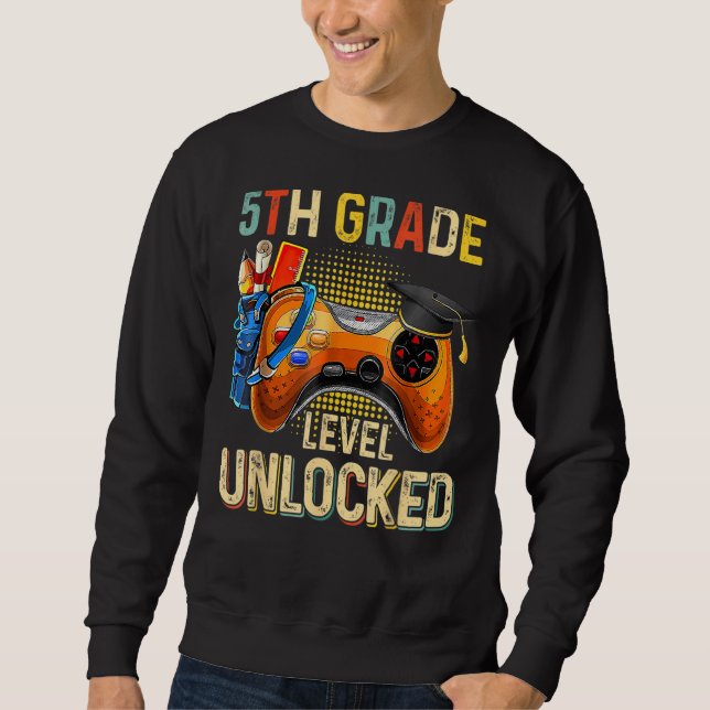 Sudadera Jugamiento 5º Grado Desbloqueado Primer Día De Sch (Anverso)