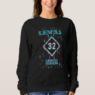 Sudadera Jugamiento de nivel de cumpleaños 32 años utilizad