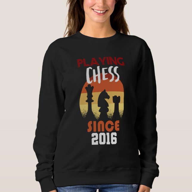 Sudadera Jugando ajedrez desde 2016 (Anverso)