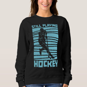 Sudadera Jugando aún al campo de juego de hockey Tema entre