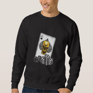 Sudadera Jugando cartas Poker Skull Jugador de apuestas
