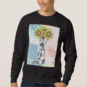 Sudadera Jugando El Gato Con Mariposa Y girasoles
