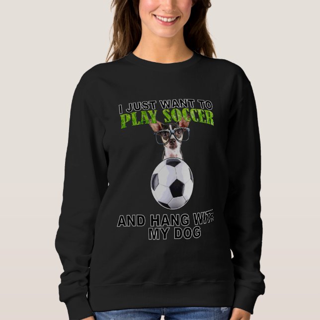 Sudadera Jugar al fútbol ahorrador W perro Chihuahua W Glas (Anverso)