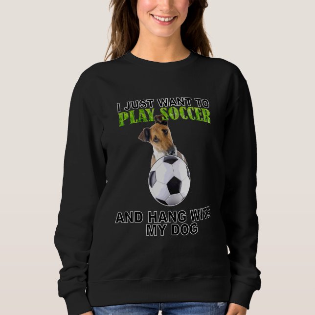 Sudadera Jugar al fútbol colgante W Perro Fox Terrier (suav (Anverso)
