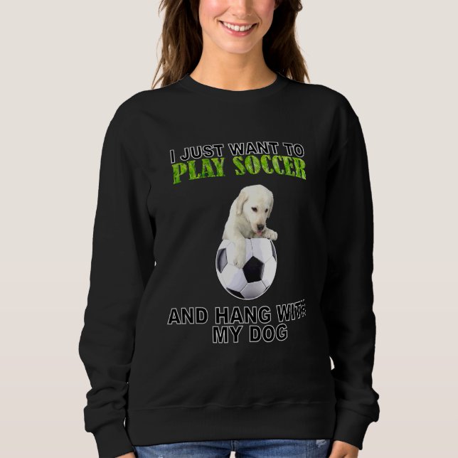 Sudadera Jugar al fútbol con amor al perro labrador (Anverso)