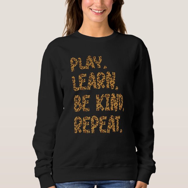 Sudadera Jugar Aprender a ser amable Repetir Leopardo Amabi (Anverso)