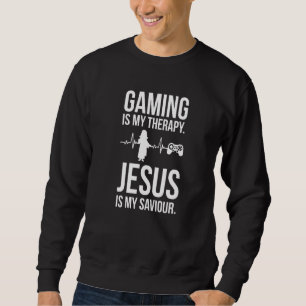 Sudadera Jugar es mi terapia Jesús es mi salvador cristiano