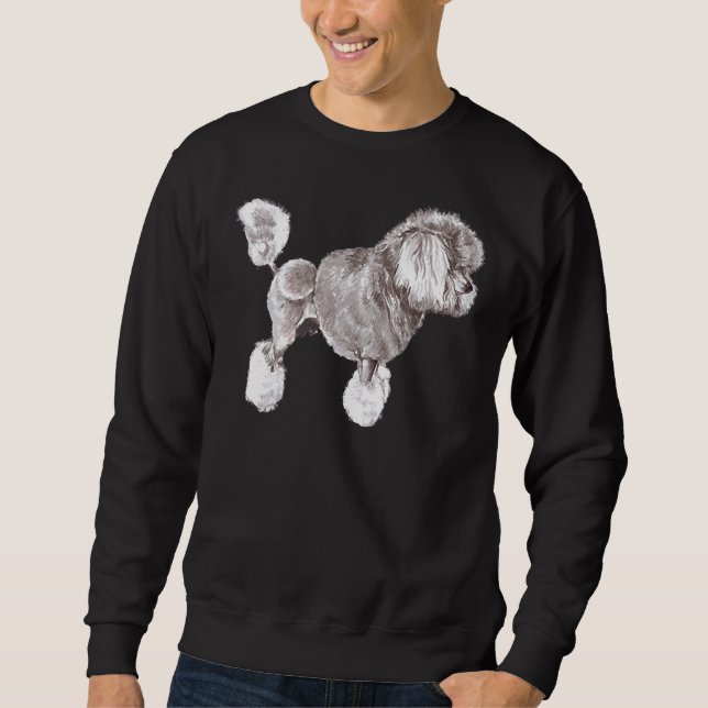 Sudadera Juguete de plata de caniche de raza de perro con s (Anverso)