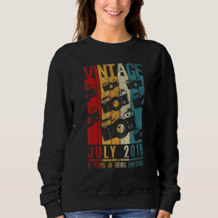 Sudadera Julio 2016 6 años de edad 2016 Cumpleaños Retro Vi