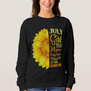 Sudadera Julio Chica 1988 34 Años De Ser Sunshine Mezclado 