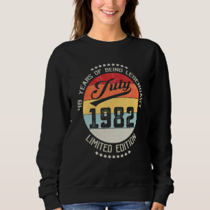 Sudadera Julio de 1982 40 cumpleaños 40 años de ser legenda