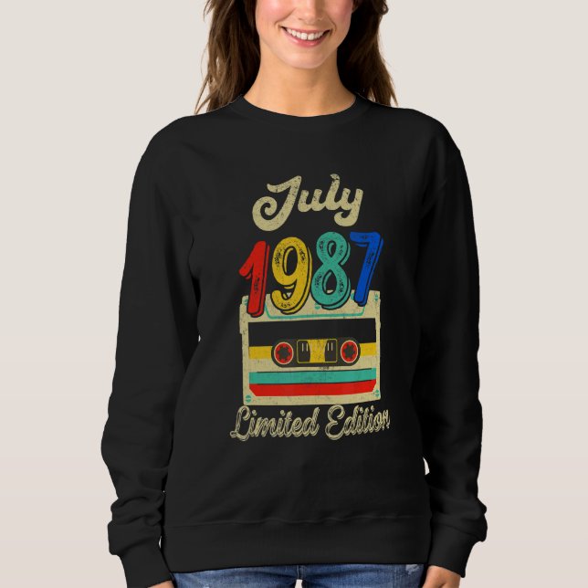 Sudadera Julio de 1987 35º cumpleaños 35 años (Anverso)