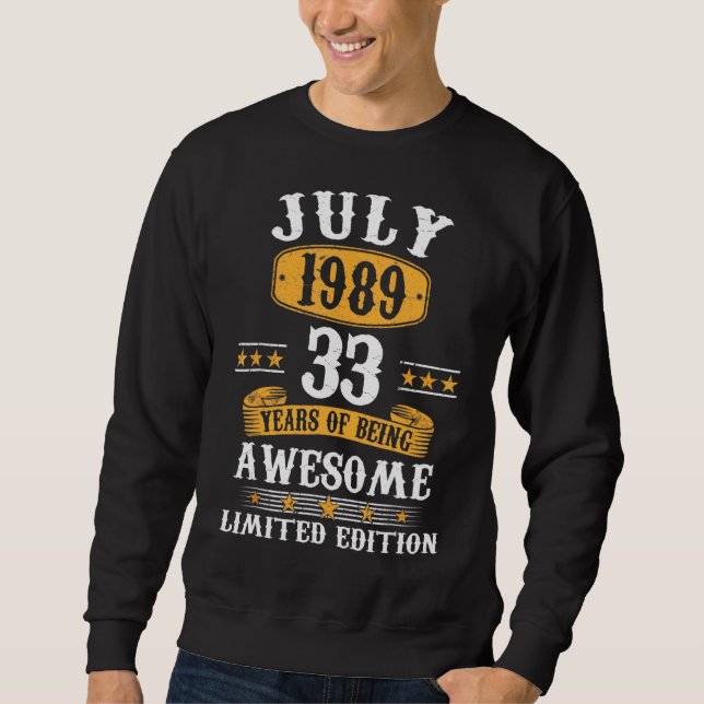 Sudadera Julio de 1989, 33 años (Anverso)