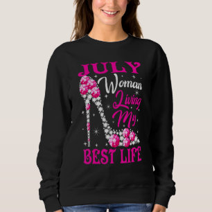 Sudadera Julio Mujer viviendo mi mejor vida zapatos rosados