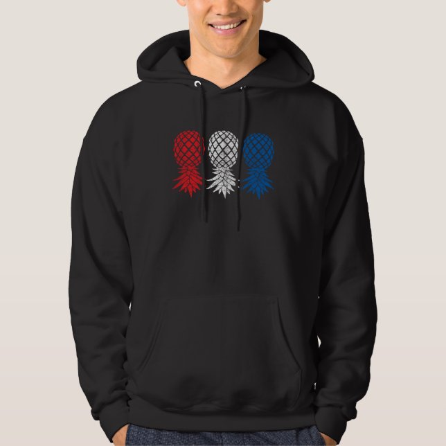 Sudadera July Patriotic Red White Blue Upside Down Pineappl (Anverso)