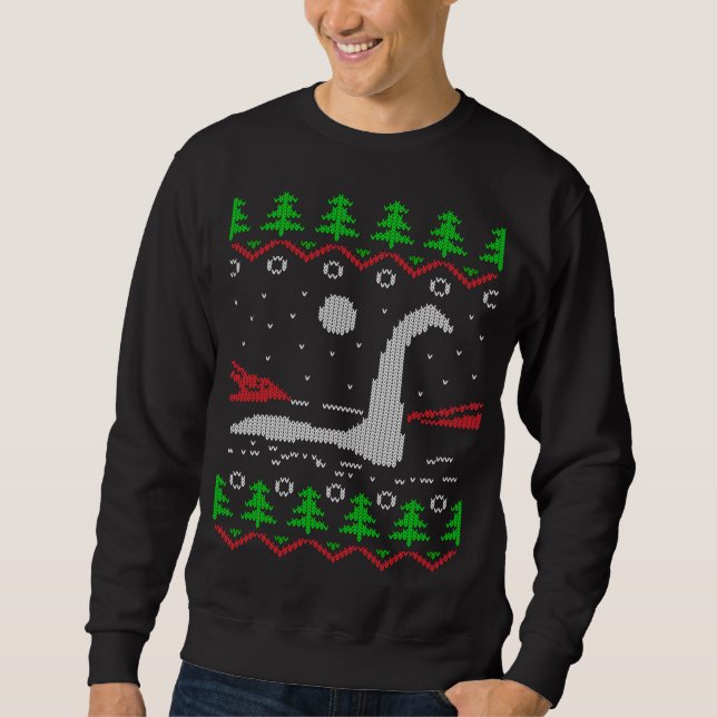 Sudadera Jumper de Navidades feos de Loch Ness Monster (Anverso)