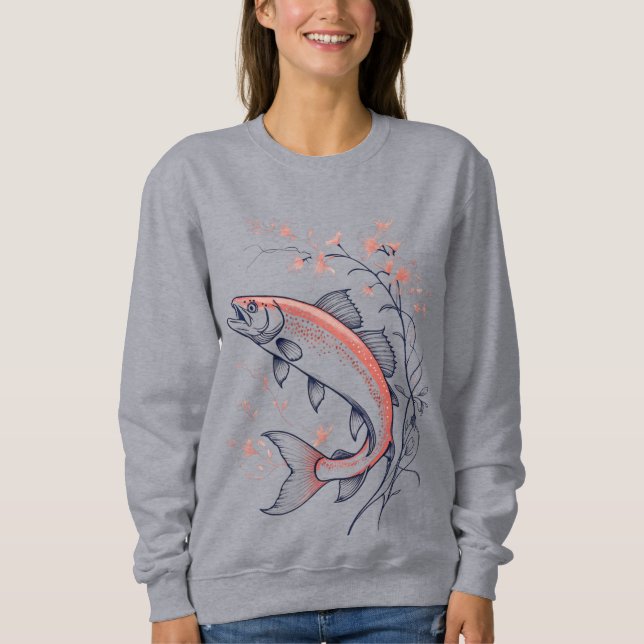 Sudadera Jumping Pink Fish – Women’s Sweatshirt (Anverso)