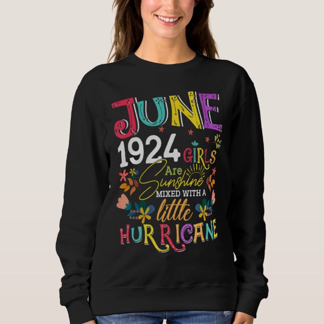 Sudadera Junio 1924 Chicas Sunshine Nacida De 98 Años (Anverso)