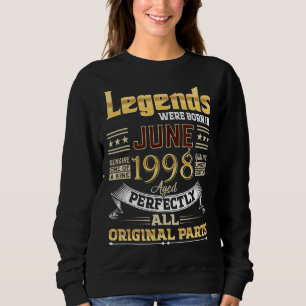 Sudadera Junio 1998 24 Años De Edad 24 Leyendas De Cumpleañ
