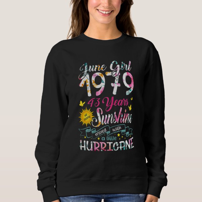Sudadera Junio Chica 1979 43 Cumpleaños 43 Años Fabulosos D (Anverso)