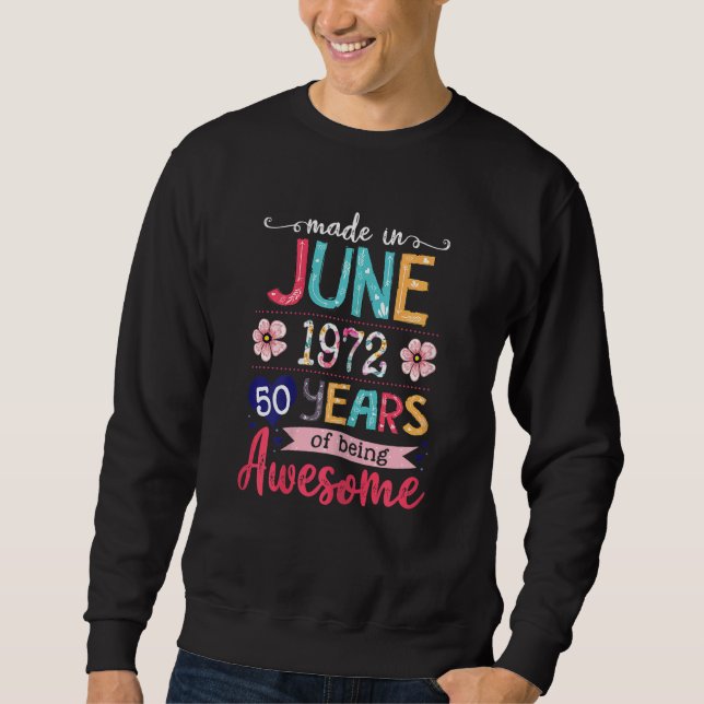 Sudadera Junio Chicas 1972 50º cumpleaños 50 años de edad (Anverso)