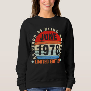 Sudadera Junio De 1978 Cumpleaños 44 Años De Ser Increíble