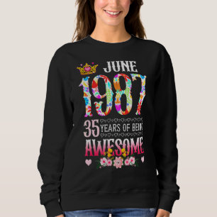 Sudadera Junio De 1987 35º Cumpleaños 35 Años De Ser Increí