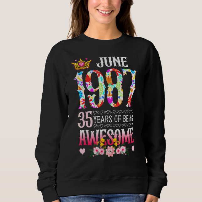 Sudadera Junio De 1987 35º Cumpleaños 35 Años De Ser Increí (Anverso)