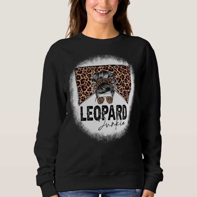Sudadera Junkie, leopardo de moda femenina de vaca (Anverso)